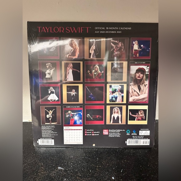 Taylor Swift Red TV Official 18-month Calendar July 2022 - December 2023 - Picture 4 of 4